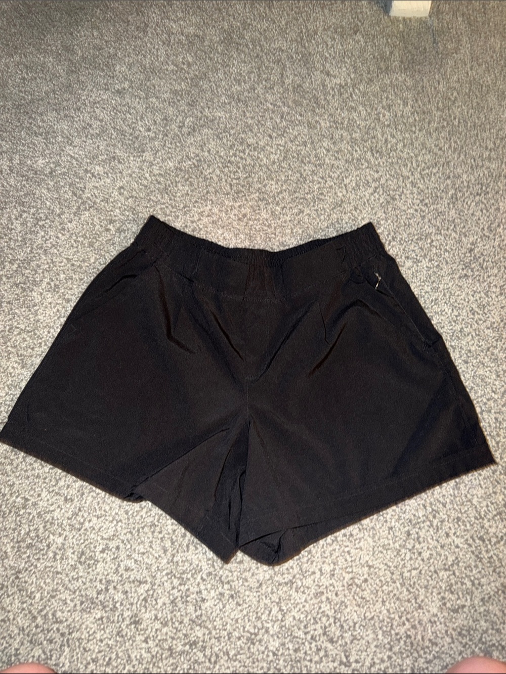 Women’s Black Athletic Elastic-Waist Shorts